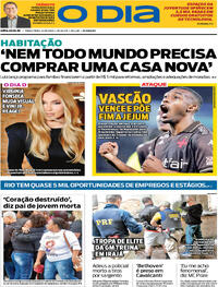 Capa do jornal O Dia 21/10/2025