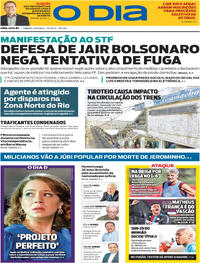 Capa do jornal O Dia 23/08/2025