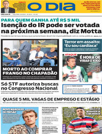 Capa do jornal O Dia 23/09/2025