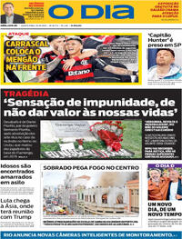 Capa do jornal O Dia 23/10/2025