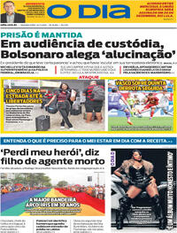 Capa do jornal O Dia 24/11/2025