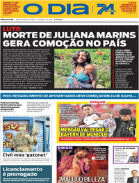 Capa do jornal O Dia 25/06/2025