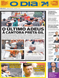 Capa do jornal O Dia 26/07/2025