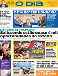Capa do jornal O Dia 26/08/2025