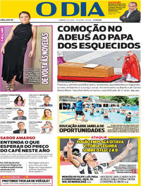Capa do jornal O Dia 27/04/2025