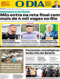 Capa do jornal O Dia 27/05/2025