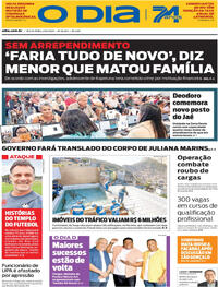 Capa do jornal O Dia 27/06/2025
