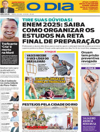 Capa do jornal O Dia 27/09/2025