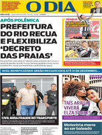 Capa do jornal O Dia 28/05/2025