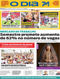 Capa do jornal O Dia 28/07/2025