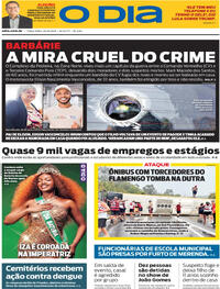 Capa do jornal O Dia 28/10/2025