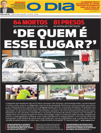 Capa do jornal O Dia 29/10/2025