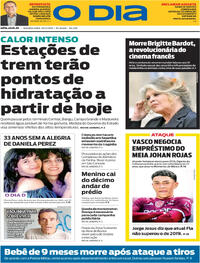 Capa do jornal O Dia 29/12/2025