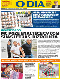 Capa do jornal O Dia 30/05/2025