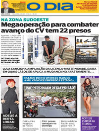 Capa do jornal O Dia 30/09/2025