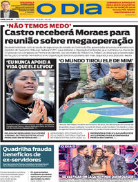 Capa do jornal O Dia 31/10/2025