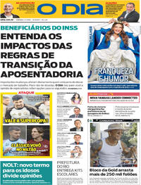 Capa do jornal O Dia 01/02/2026