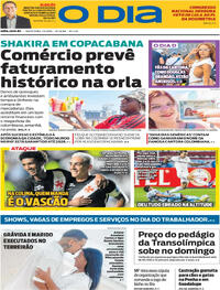 Capa do jornal O Dia 01/05/2026