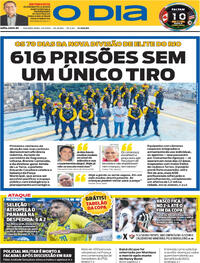 Capa do jornal O Dia 01/06/2026