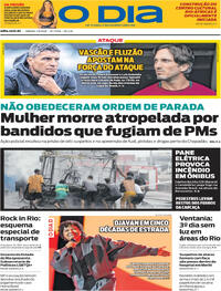 Capa do jornal O Dia 01/08/2026