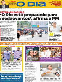 Capa do jornal O Dia 02/01/2026