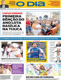Capa do jornal O Dia 03/01/2026