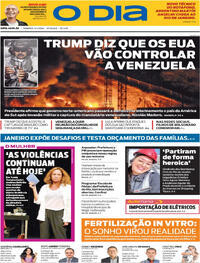 Capa do jornal O Dia 04/01/2026