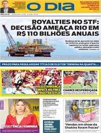 Capa do jornal O Dia 04/05/2026