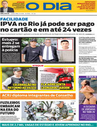Capa do jornal O Dia 05/03/2026