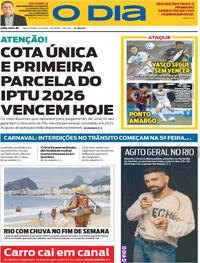 Capa do jornal O Dia 06/02/2026