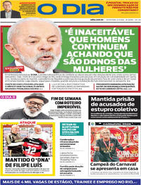 Capa do jornal O Dia 06/03/2026