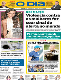 Capa do jornal O Dia 08/03/2026