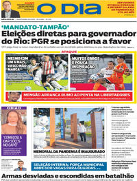 Capa do jornal O Dia 08/04/2026