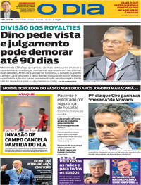 Capa do jornal O Dia 08/05/2026