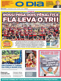 Capa do jornal O Dia 09/03/2026