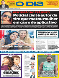 Capa do jornal O Dia 09/05/2026