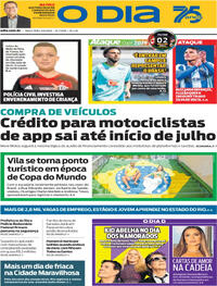 Capa do jornal O Dia 09/06/2026