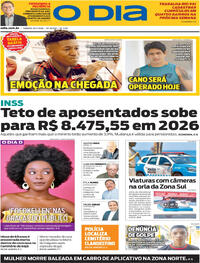 Capa do jornal O Dia 10/01/2026
