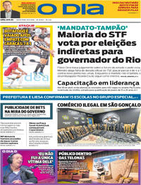 Capa do jornal O Dia 10/04/2026