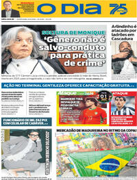 Capa do jornal O Dia 10/06/2026