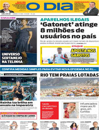 Capa do jornal O Dia 11/01/2026