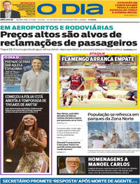Capa do jornal O Dia 12/01/2026