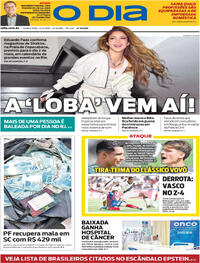 Capa do jornal O Dia 12/02/2026