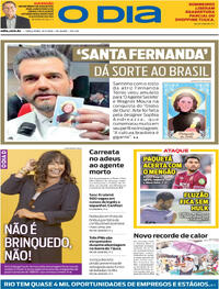 Capa do jornal O Dia 13/01/2026