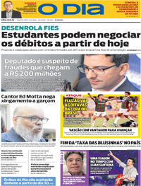 Capa do jornal O Dia 13/05/2026