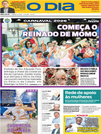 Capa do jornal O Dia 14/02/2026