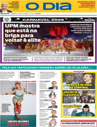 Capa do jornal O Dia 15/02/2026