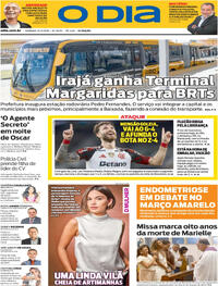 Capa do jornal O Dia 15/03/2026