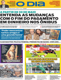 Capa do jornal O Dia 15/05/2026