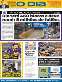Capa do jornal O Dia 16/01/2026
